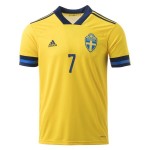 Camisolas de futebol Suécia Sebastian Larsson 7 Equipamento Principal Euro 2020 Manga Curta